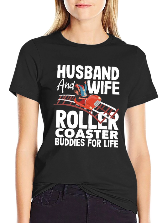 Husband and Wife Roller Coaster Buddies T-Shirt