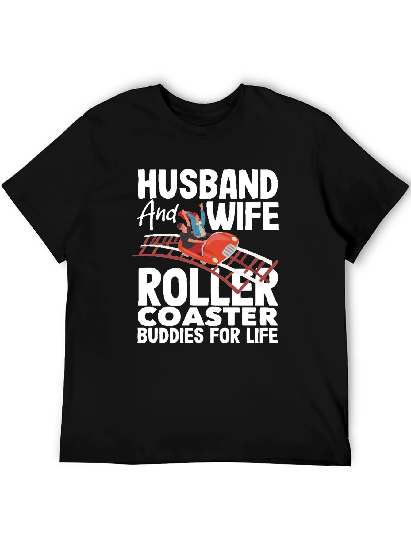 Husband and Wife Roller Coaster Buddies T-Shirt