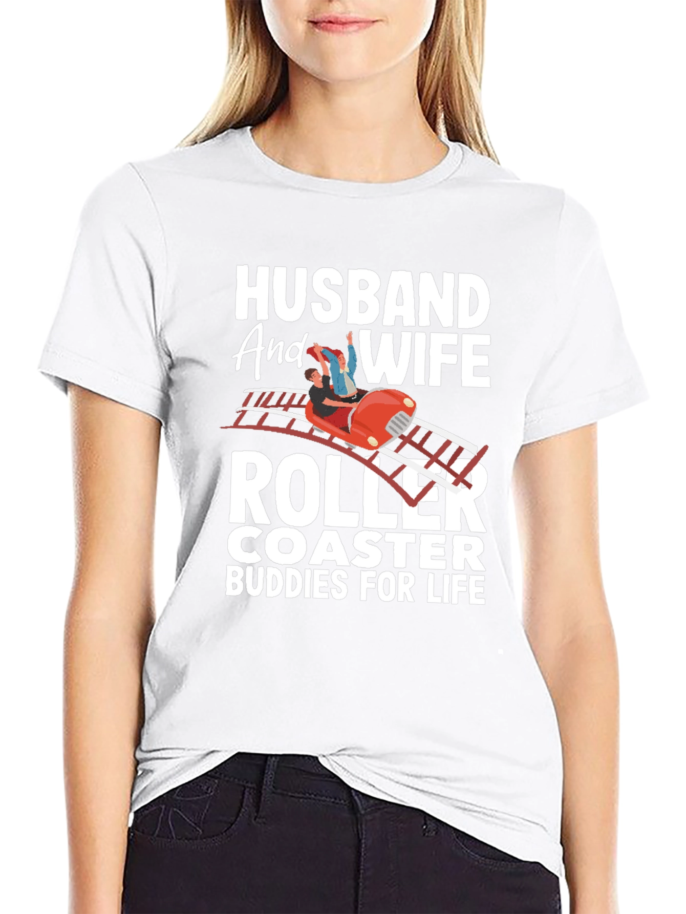 Husband and Wife Roller Coaster Buddies T-Shirt