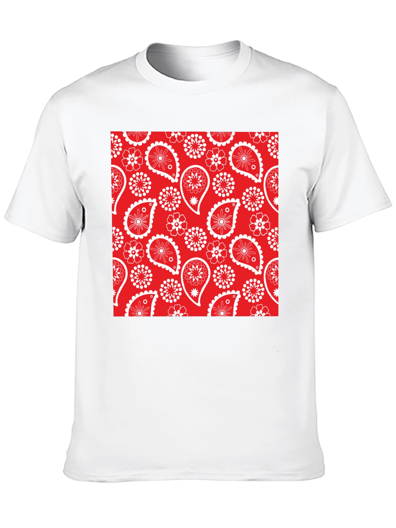 Red Bandana Pattern T-Shirt - Classic Style