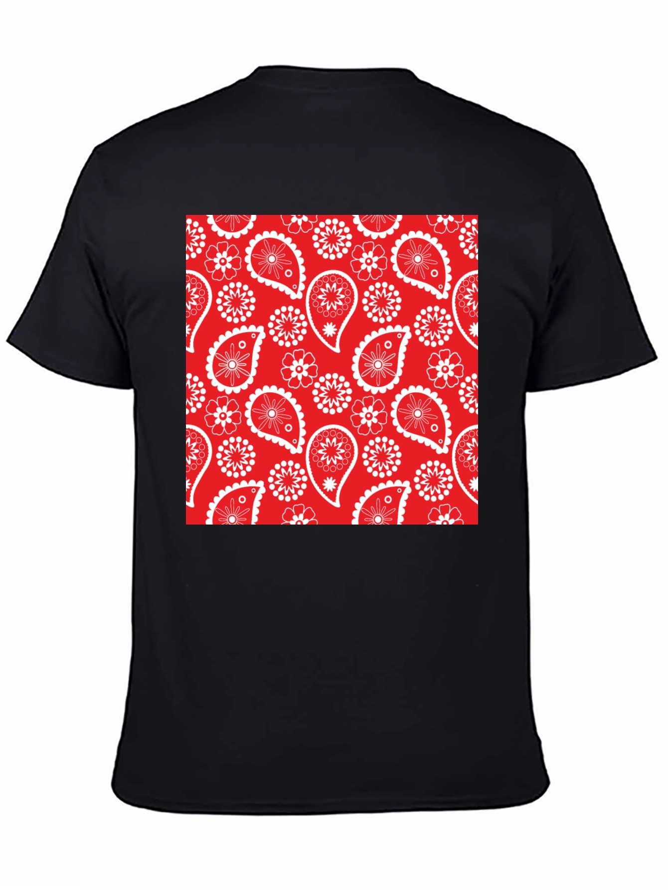 Red Bandana Pattern T-Shirt - Classic Style