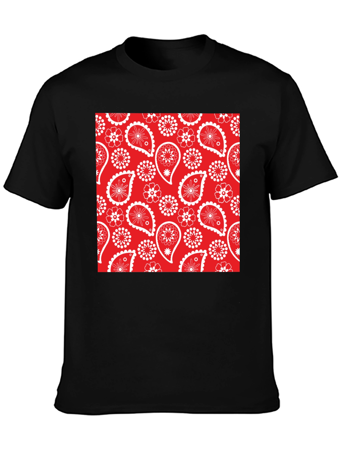 Red Bandana Pattern T-Shirt - Classic Style
