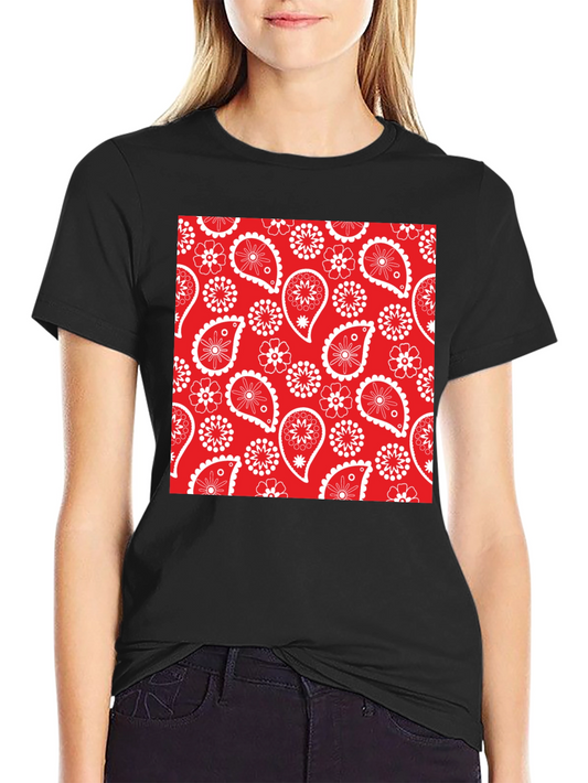Red Bandana Pattern T-Shirt - Classic Style