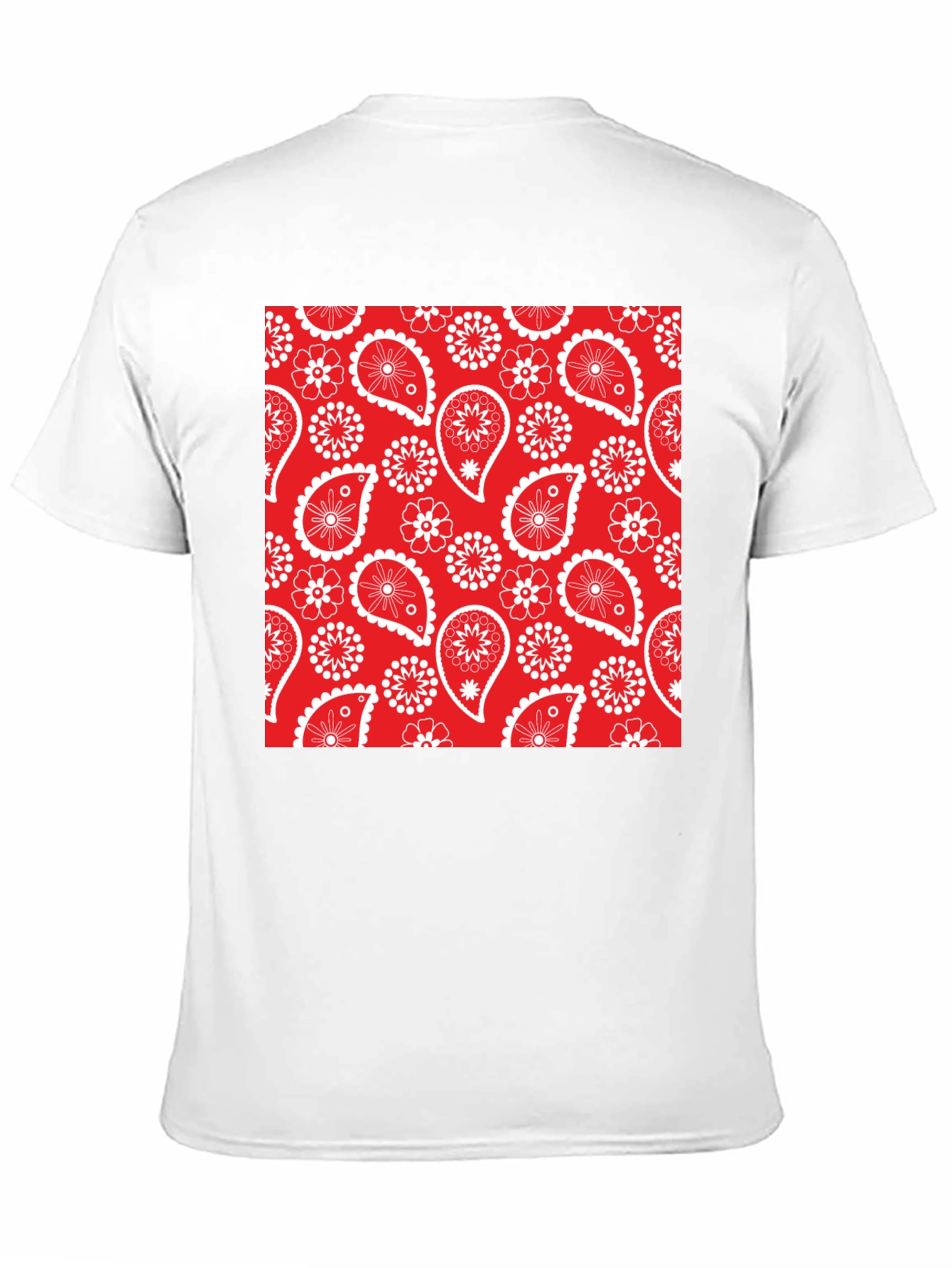 Red Bandana Pattern T-Shirt - Classic Style