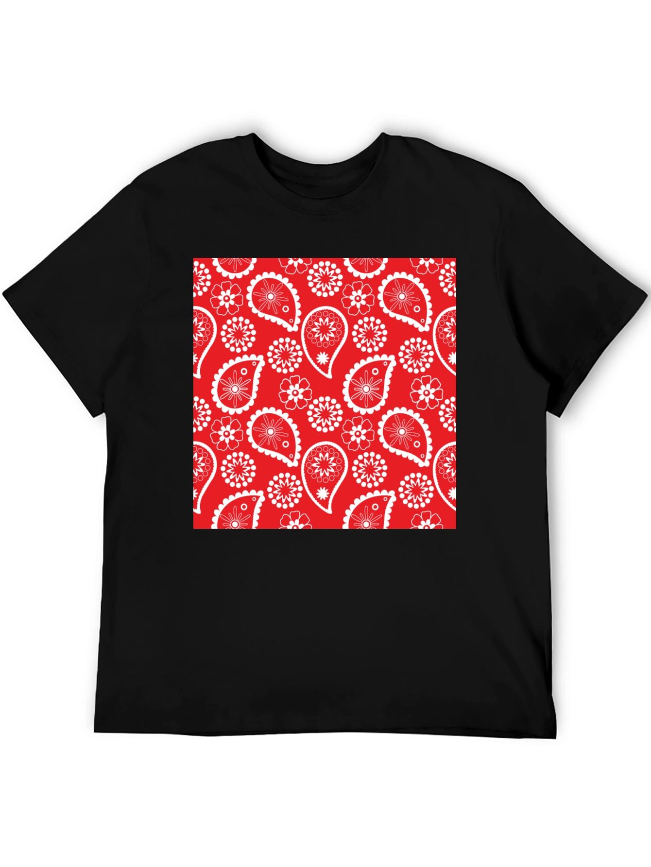 Red Bandana Pattern T-Shirt - Classic Style