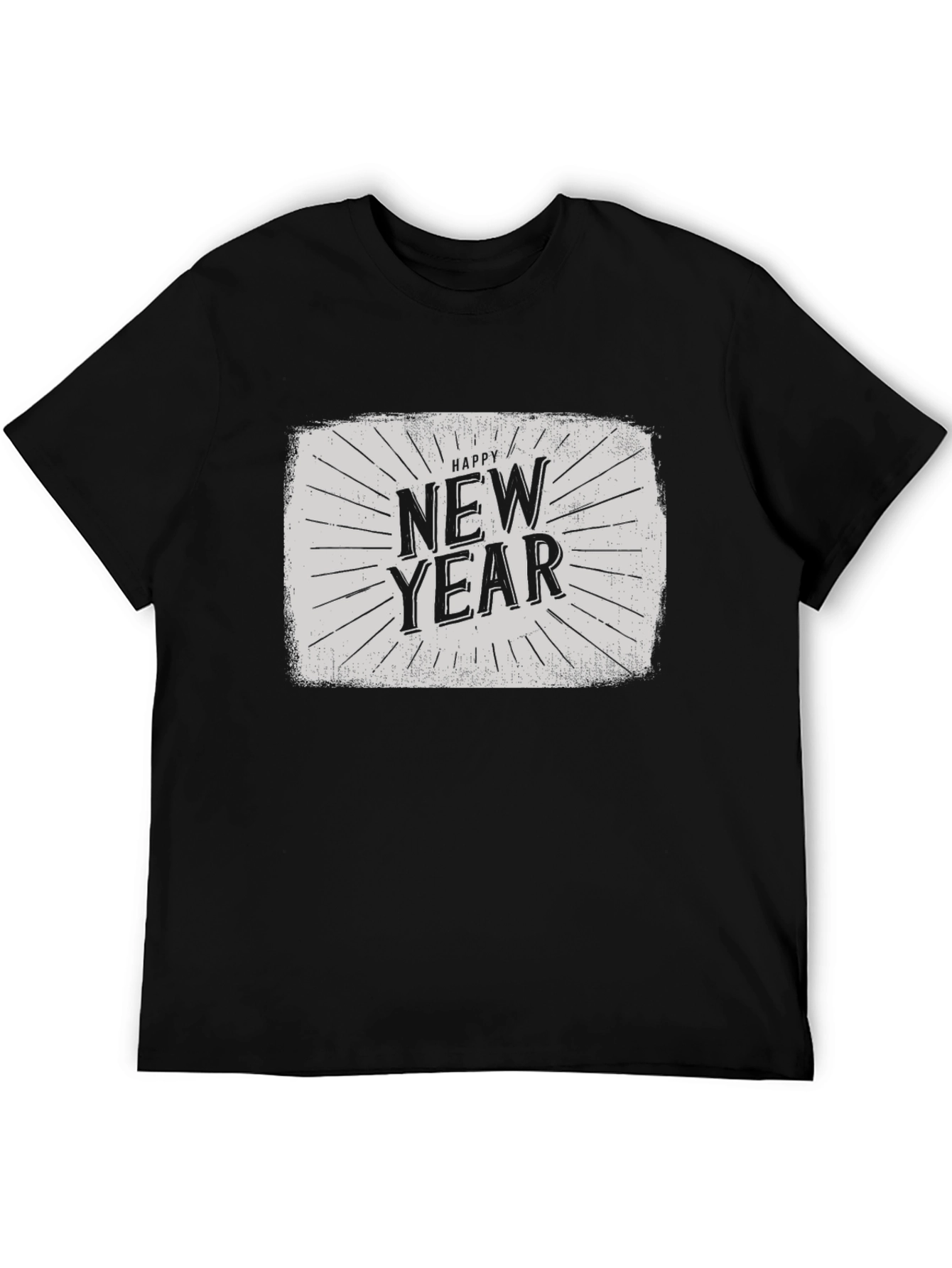 Happy New Year Graphic Tee - Black
