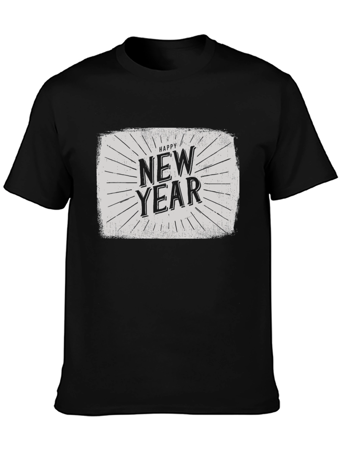 Happy New Year Graphic Tee - Black