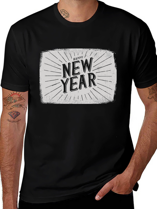 Happy New Year Graphic Tee - Black