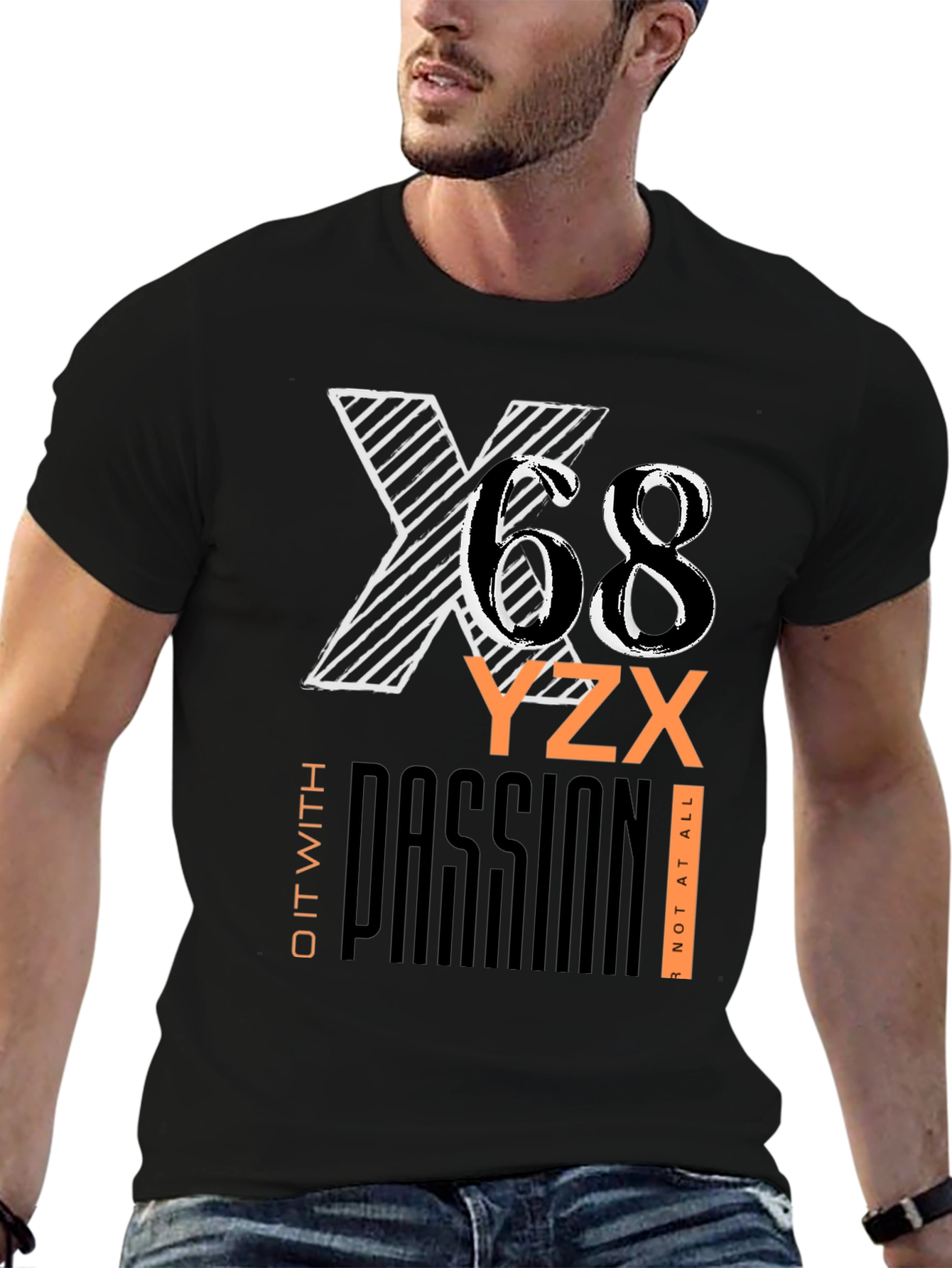 Bold Graphic Print Black T-Shirt