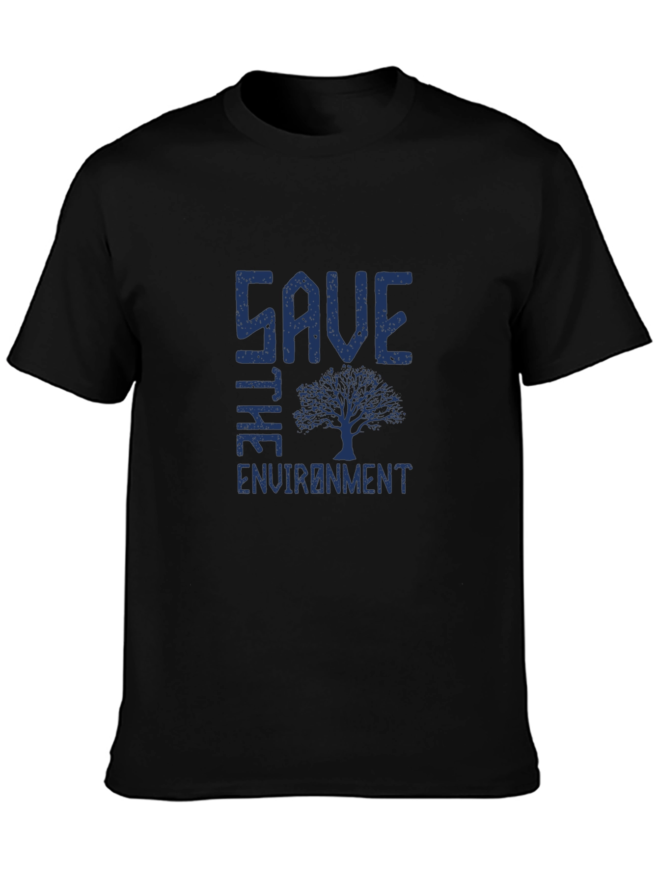 Save the Environment Tree Graphic T-Shirt - Black