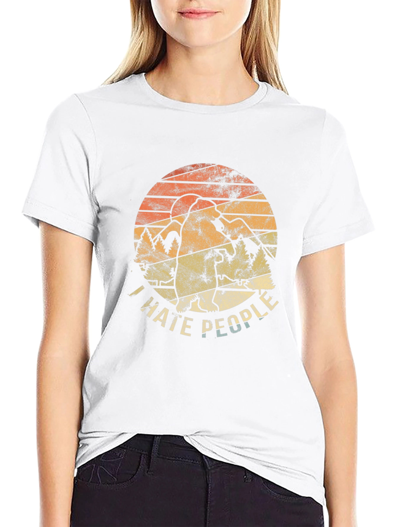 I Hate People Bigfoot Graphic T-Shirt - Retro Design