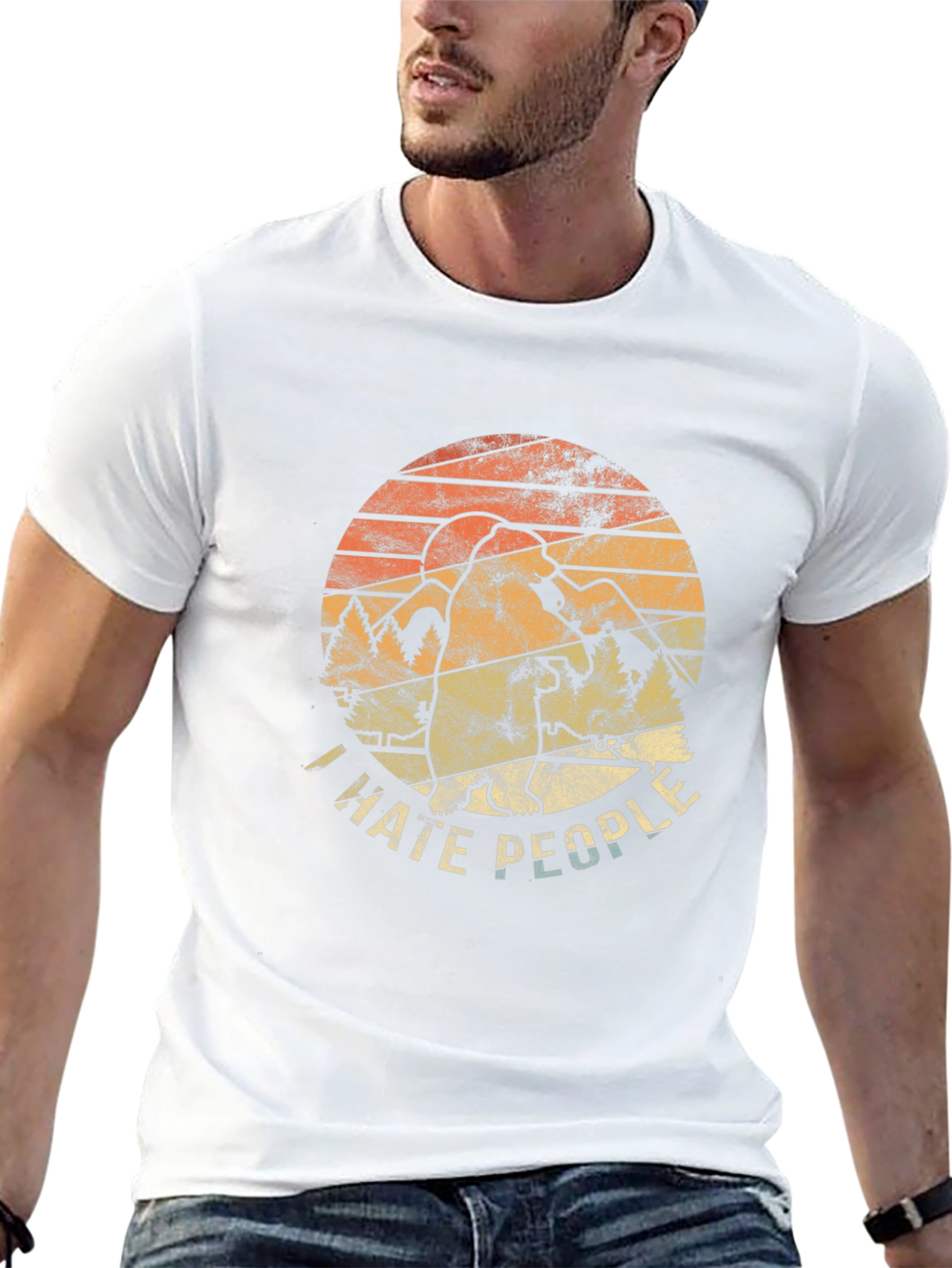 I Hate People Bigfoot Graphic T-Shirt - Retro Design