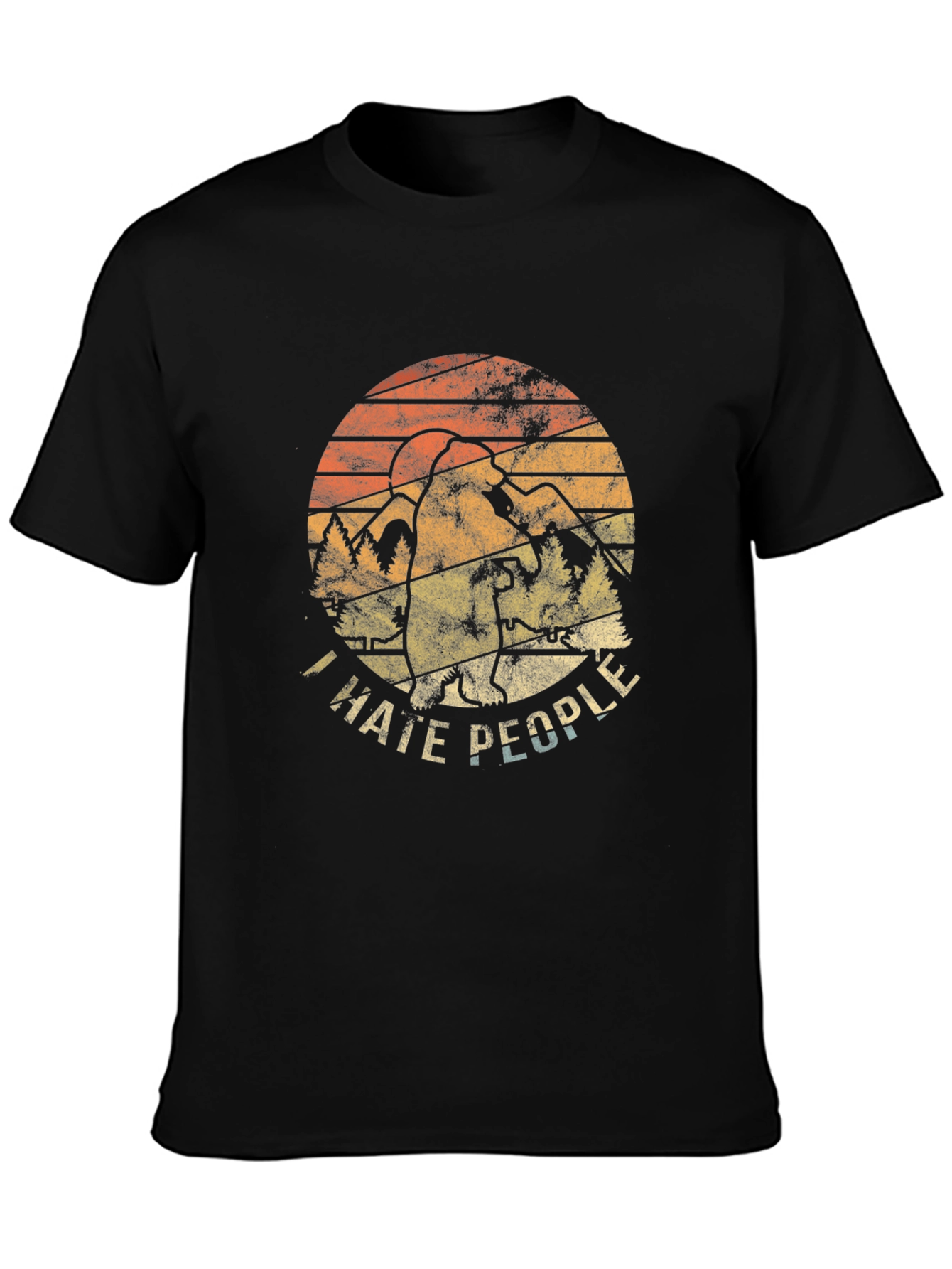 I Hate People Bigfoot Graphic T-Shirt - Retro Design
