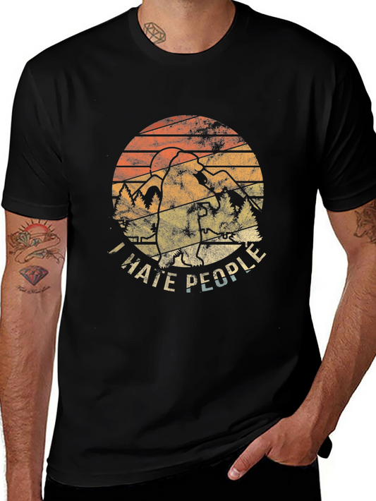 I Hate People Bigfoot Graphic T-Shirt - Retro Design