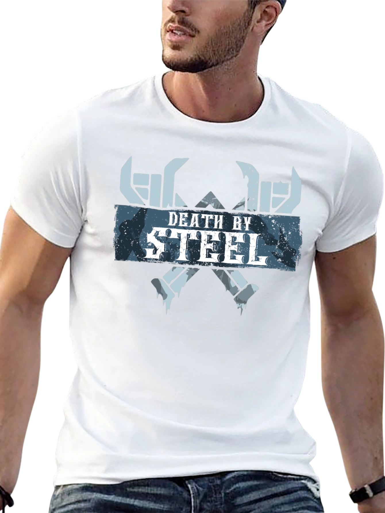 Death By Steel Graphic Tee - Black Cotton T-Shirt