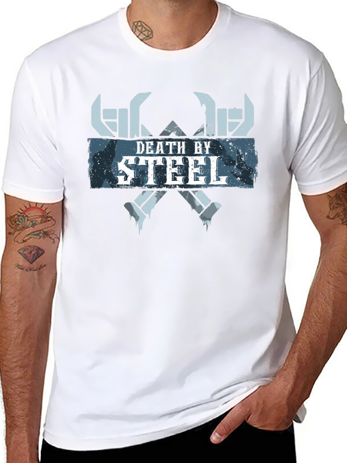 Death By Steel Graphic Tee - Black Cotton T-Shirt
