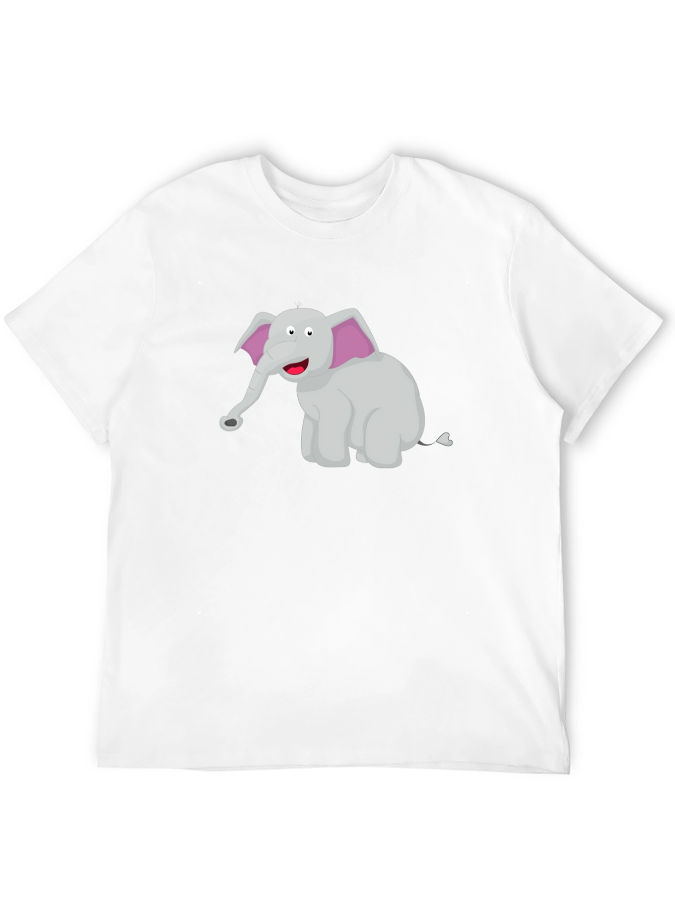 Cartoon Elephant Black T-Shirt