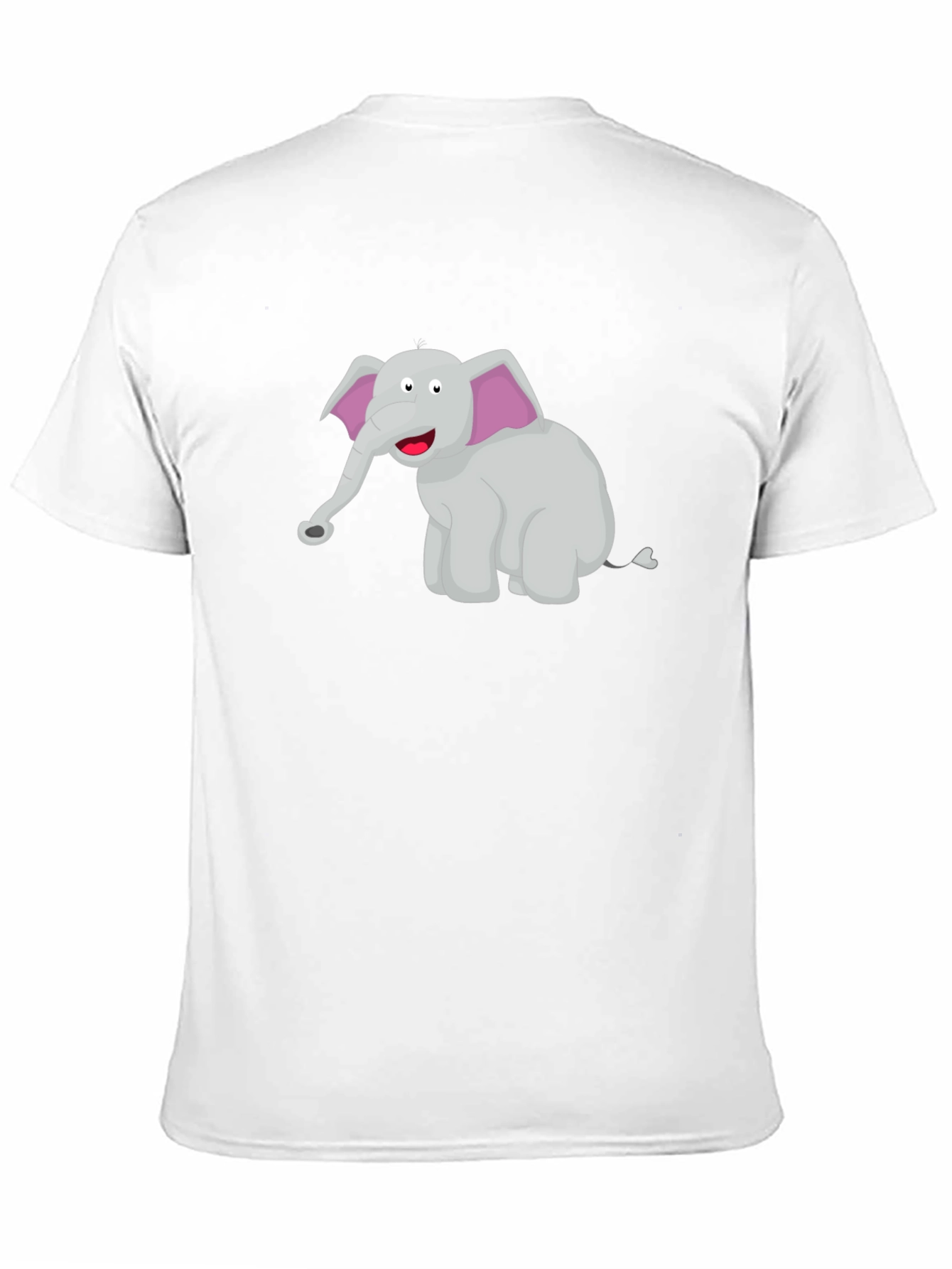 Cartoon Elephant Black T-Shirt