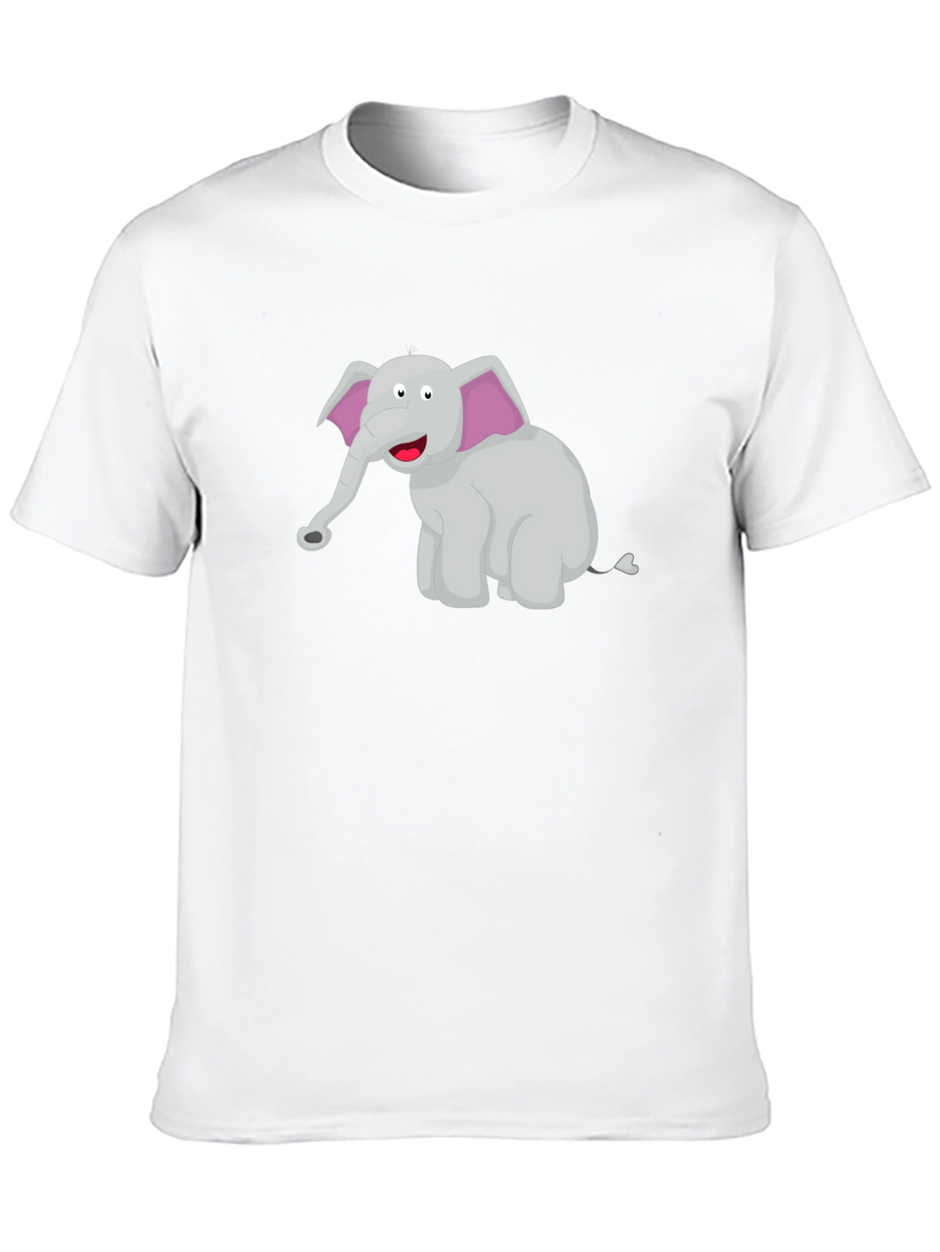 Cartoon Elephant Black T-Shirt