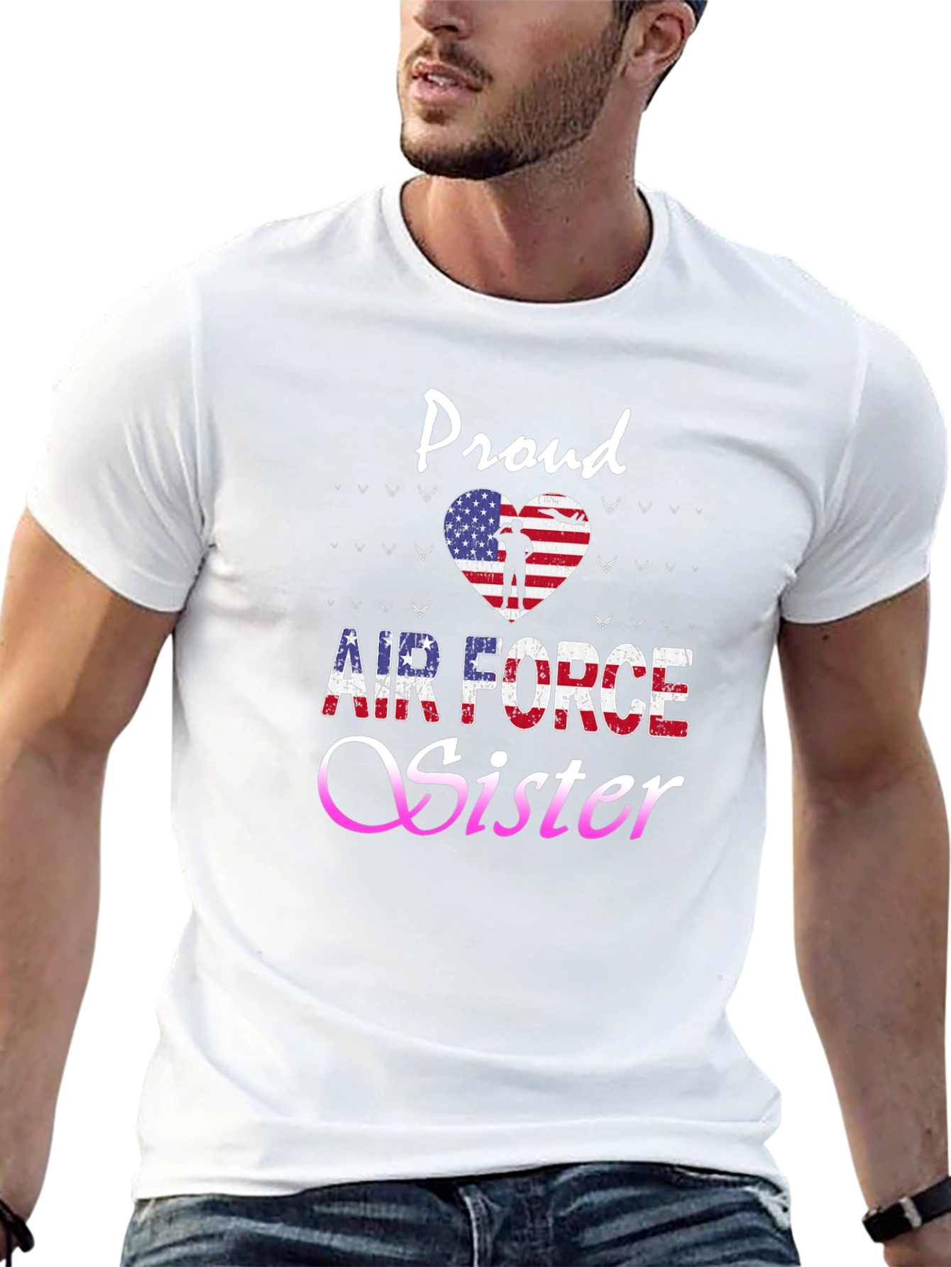 Proud Air Force Sister Graphic T-Shirt