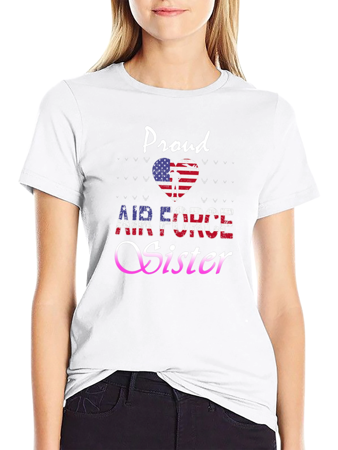 Proud Air Force Sister Graphic T-Shirt