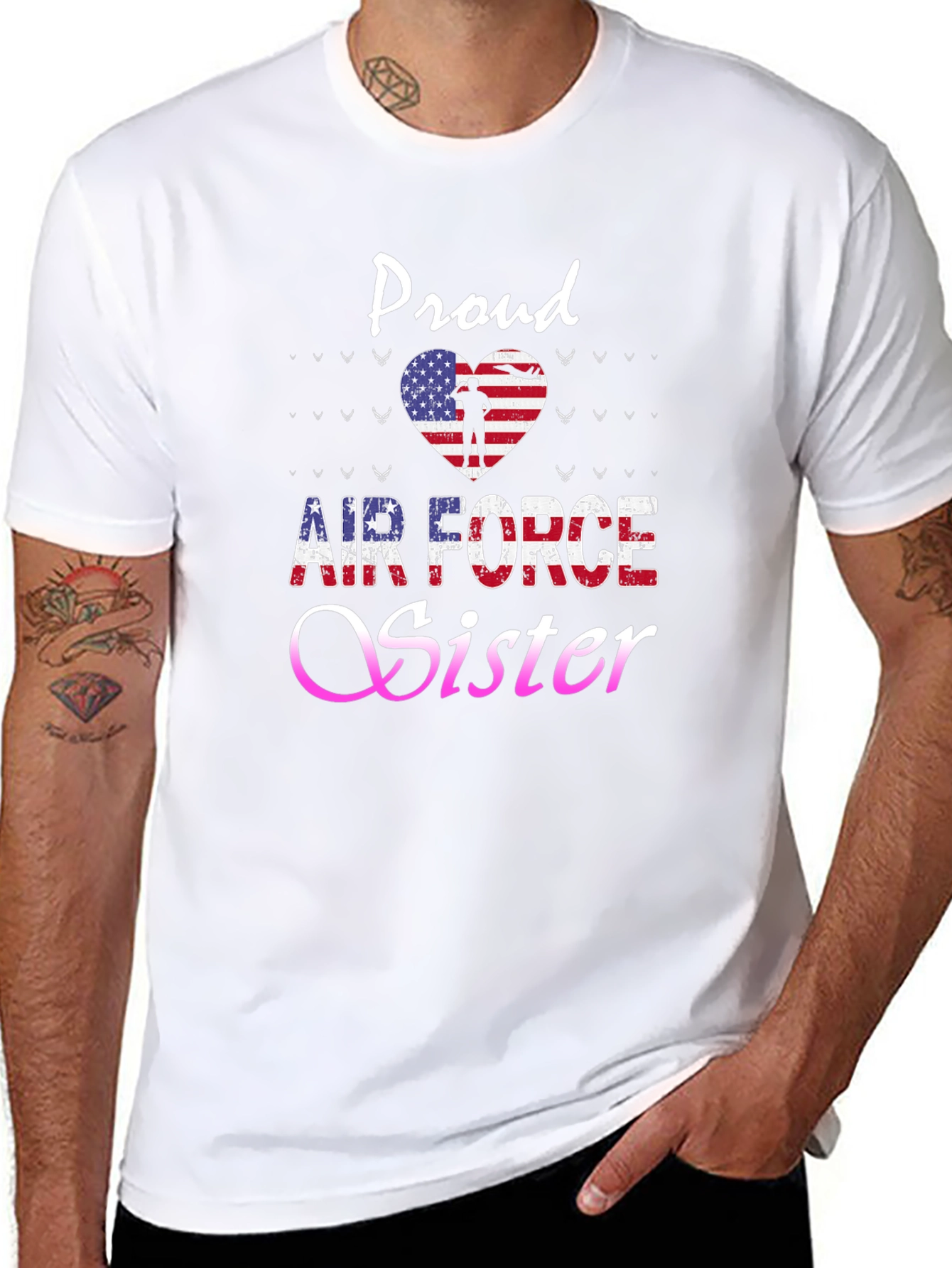 Proud Air Force Sister Graphic T-Shirt