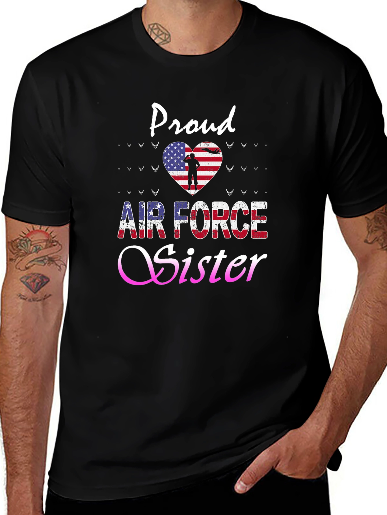 Proud Air Force Sister Graphic T-Shirt