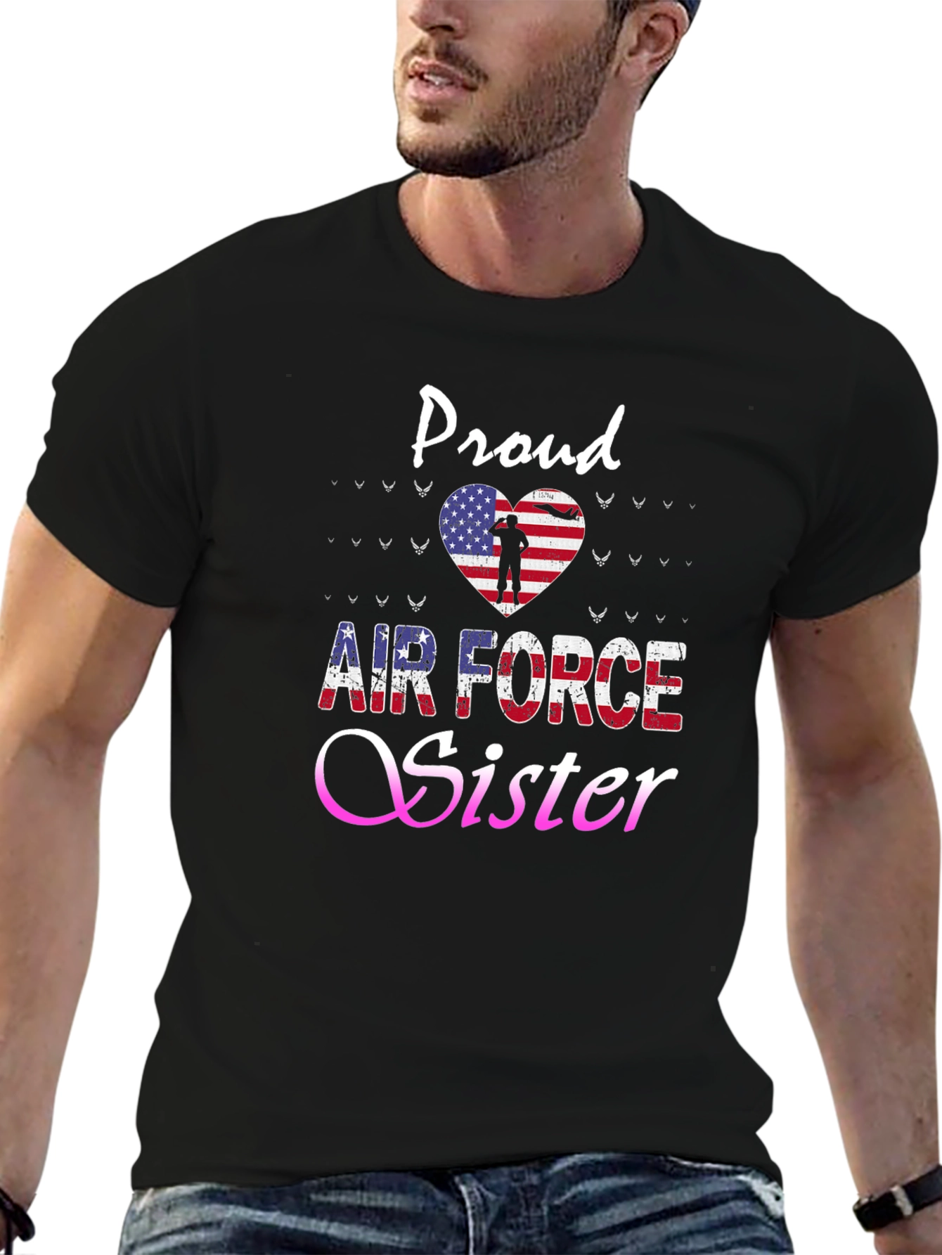 Proud Air Force Sister Graphic T-Shirt