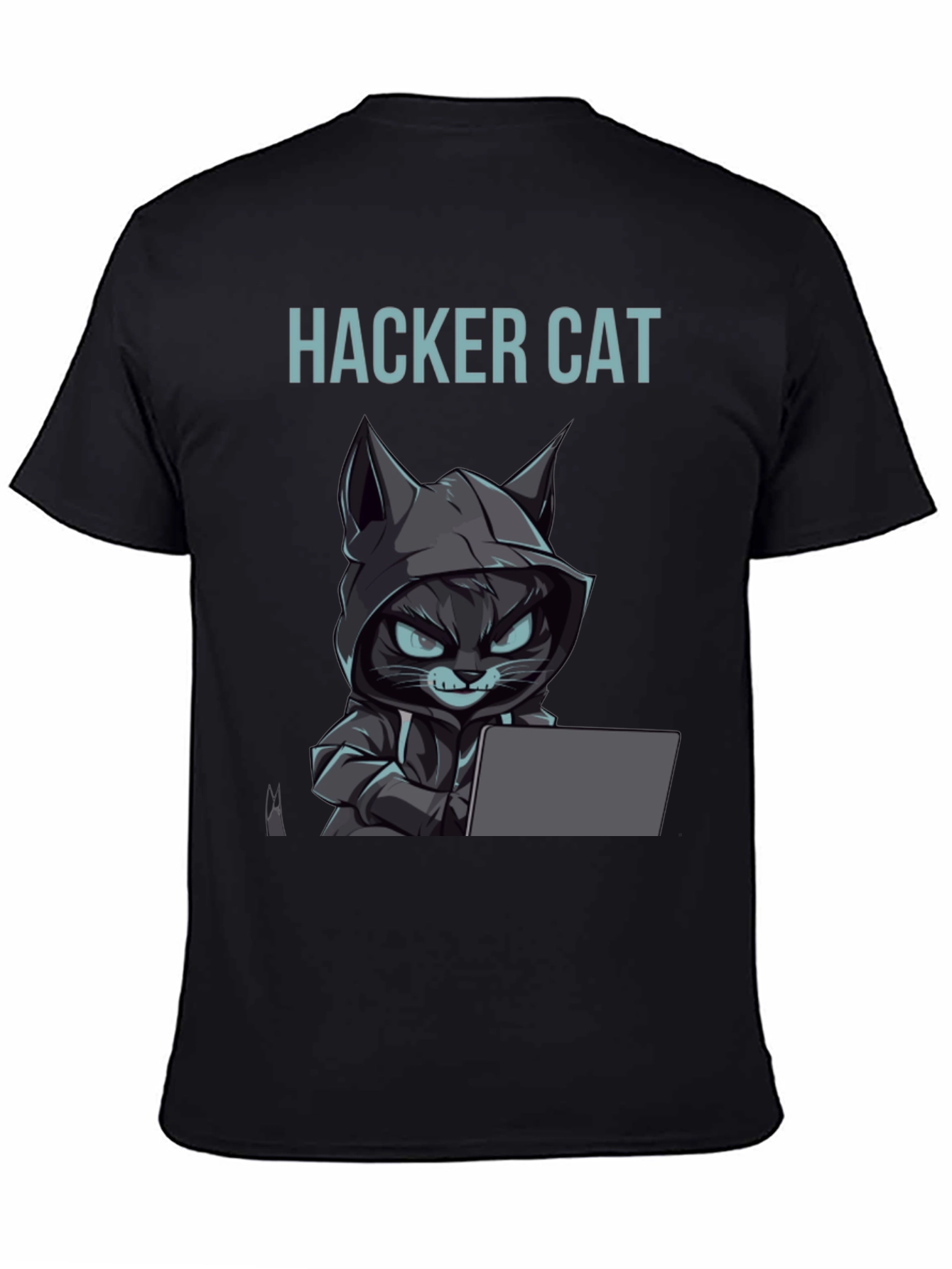 Hacker Cat Graphic T-Shirt - Tech Enthusiast Apparel