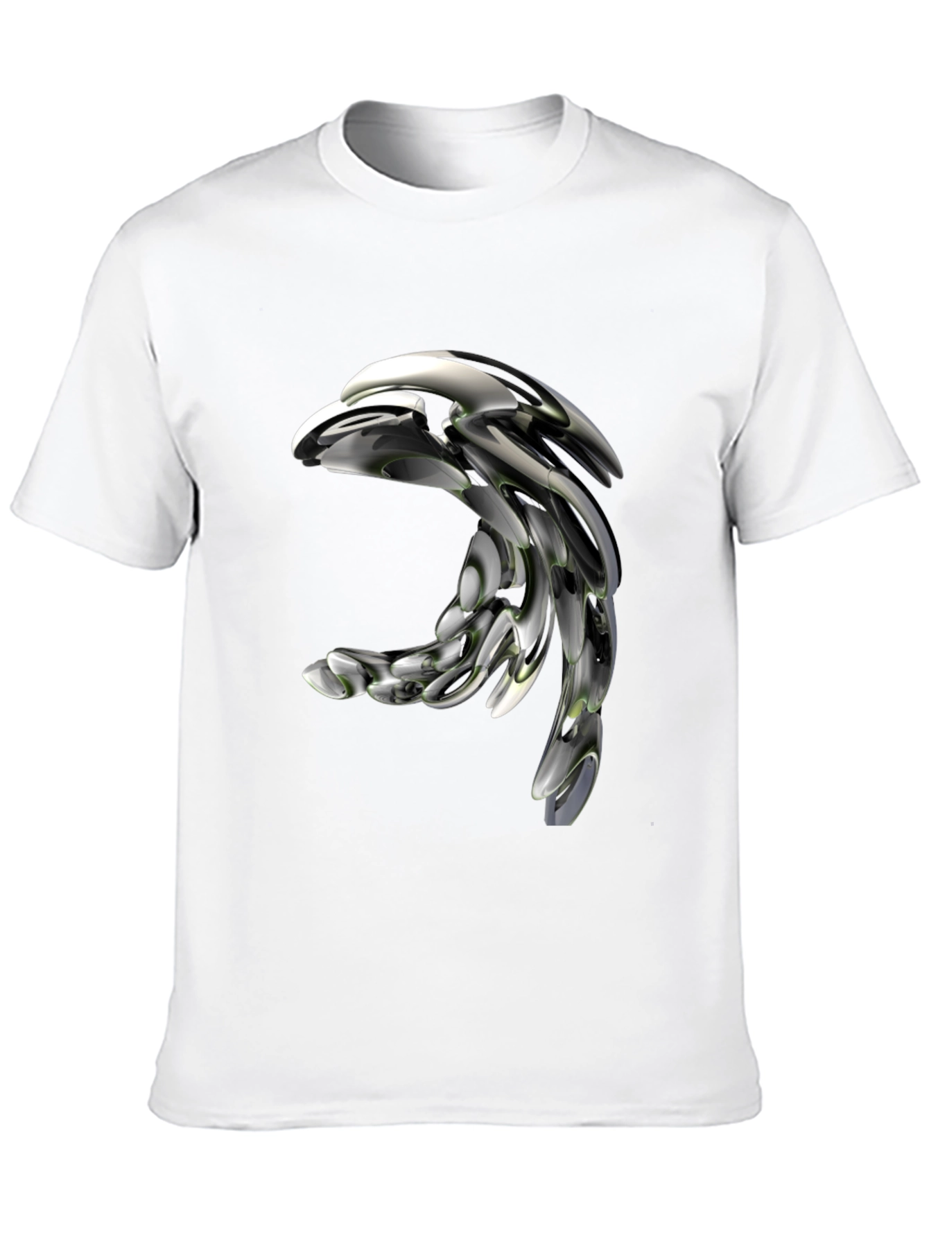 Futuristic Metallic Dolphin Graphic T-Shirt