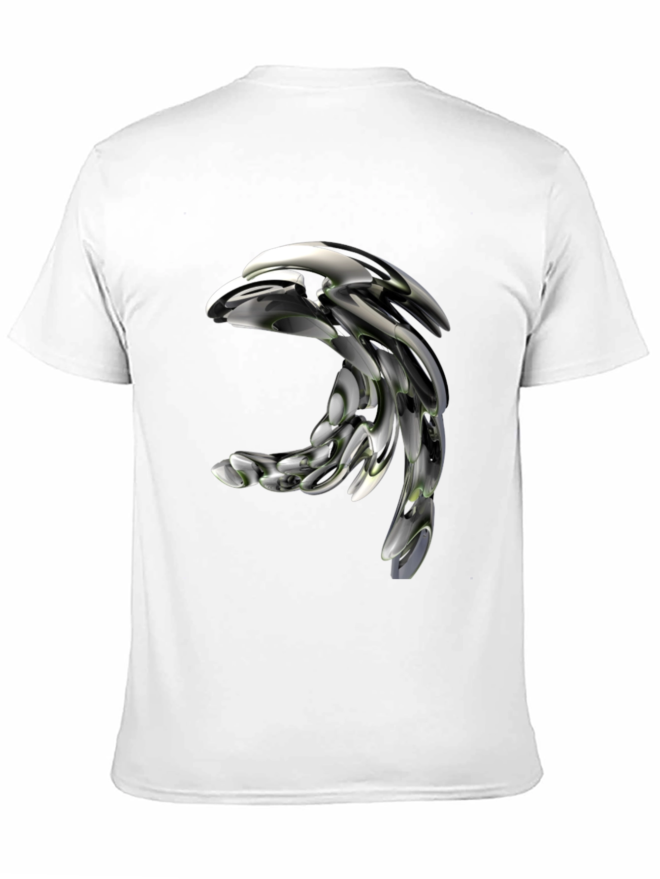 Futuristic Metallic Dolphin Graphic T-Shirt