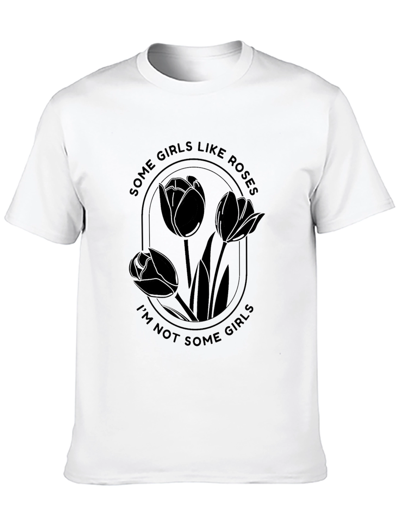 Black Graphic Tee - Some Girls Like Roses T-Shirt