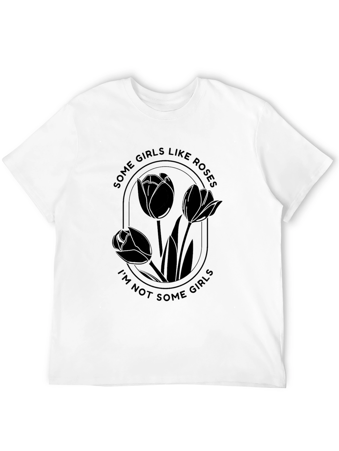 Black Graphic Tee - Some Girls Like Roses T-Shirt