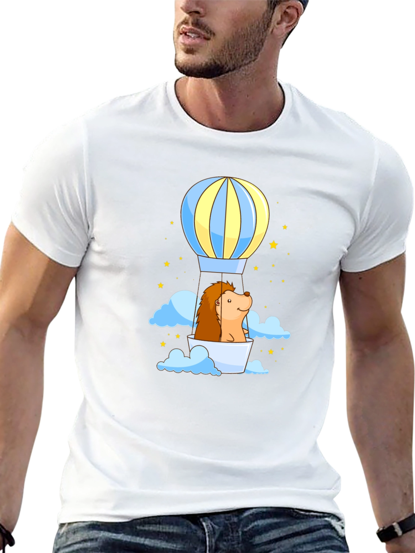 Hedgehog Hot Air Balloon Graphic Tee