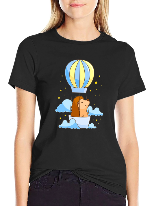 Hedgehog Hot Air Balloon Graphic Tee