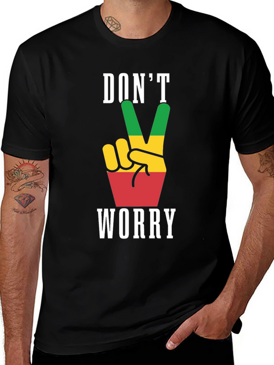 Rasta Peace Sign T-Shirt - Dont Worry Be Happy!