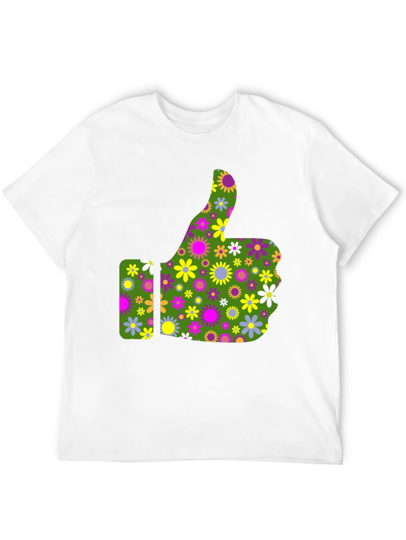 Groovy Floral Thumbs Up Graphic Tee