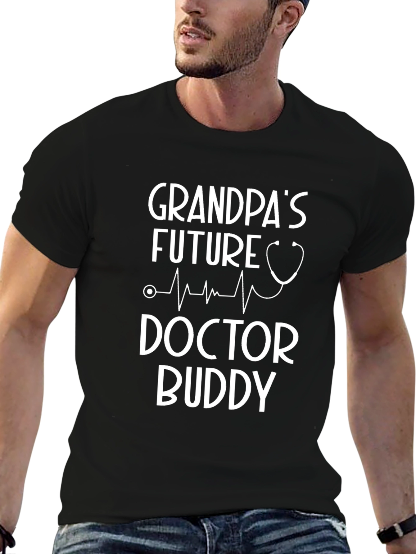 Grandpas Future Doctor Buddy Black T-Shirt