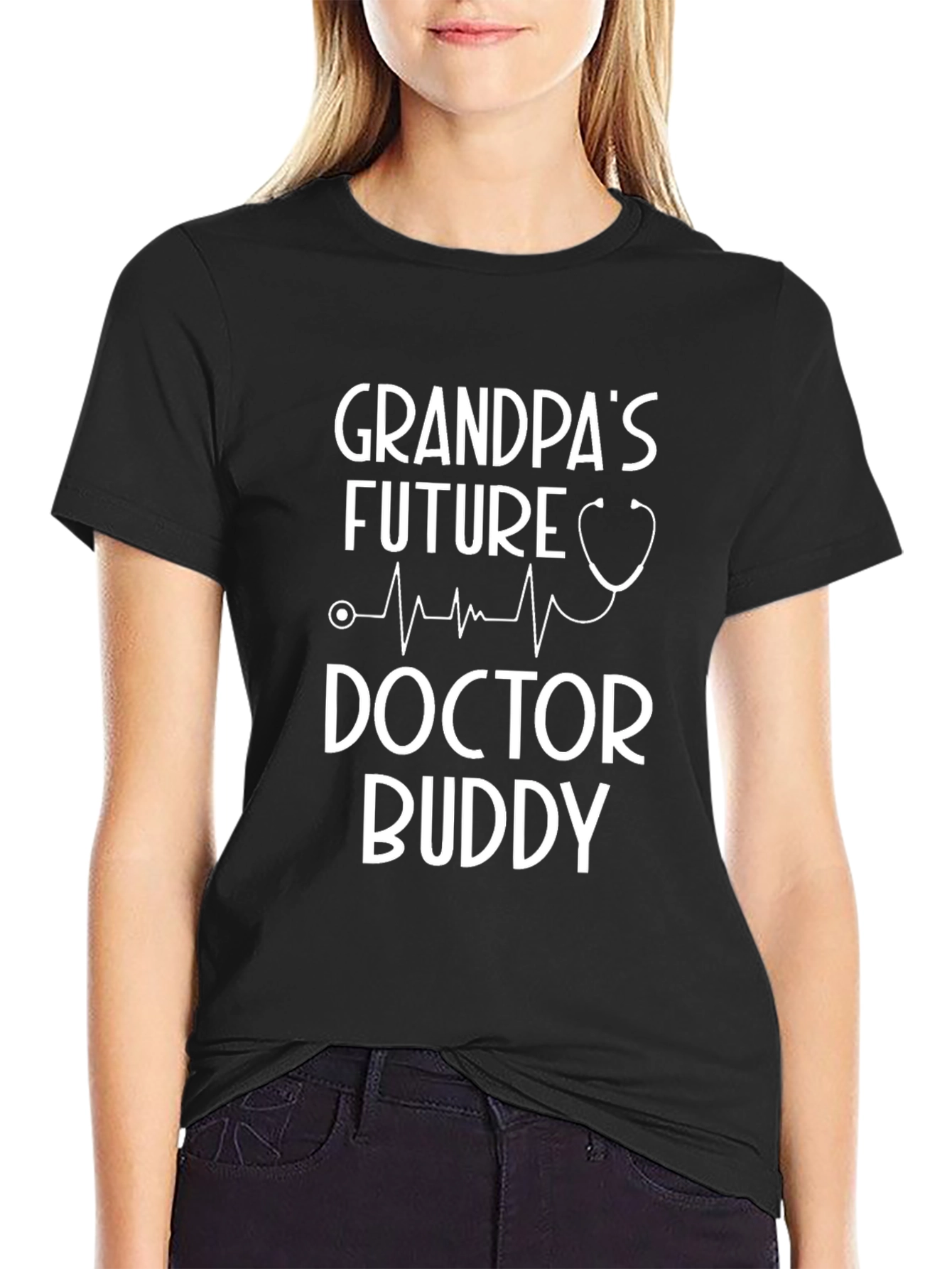 Grandpas Future Doctor Buddy Black T-Shirt