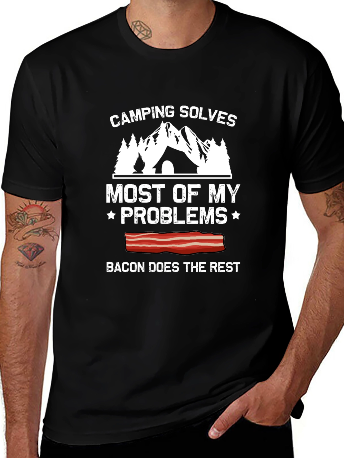 Camping Solves Most Problems Graphic Tee