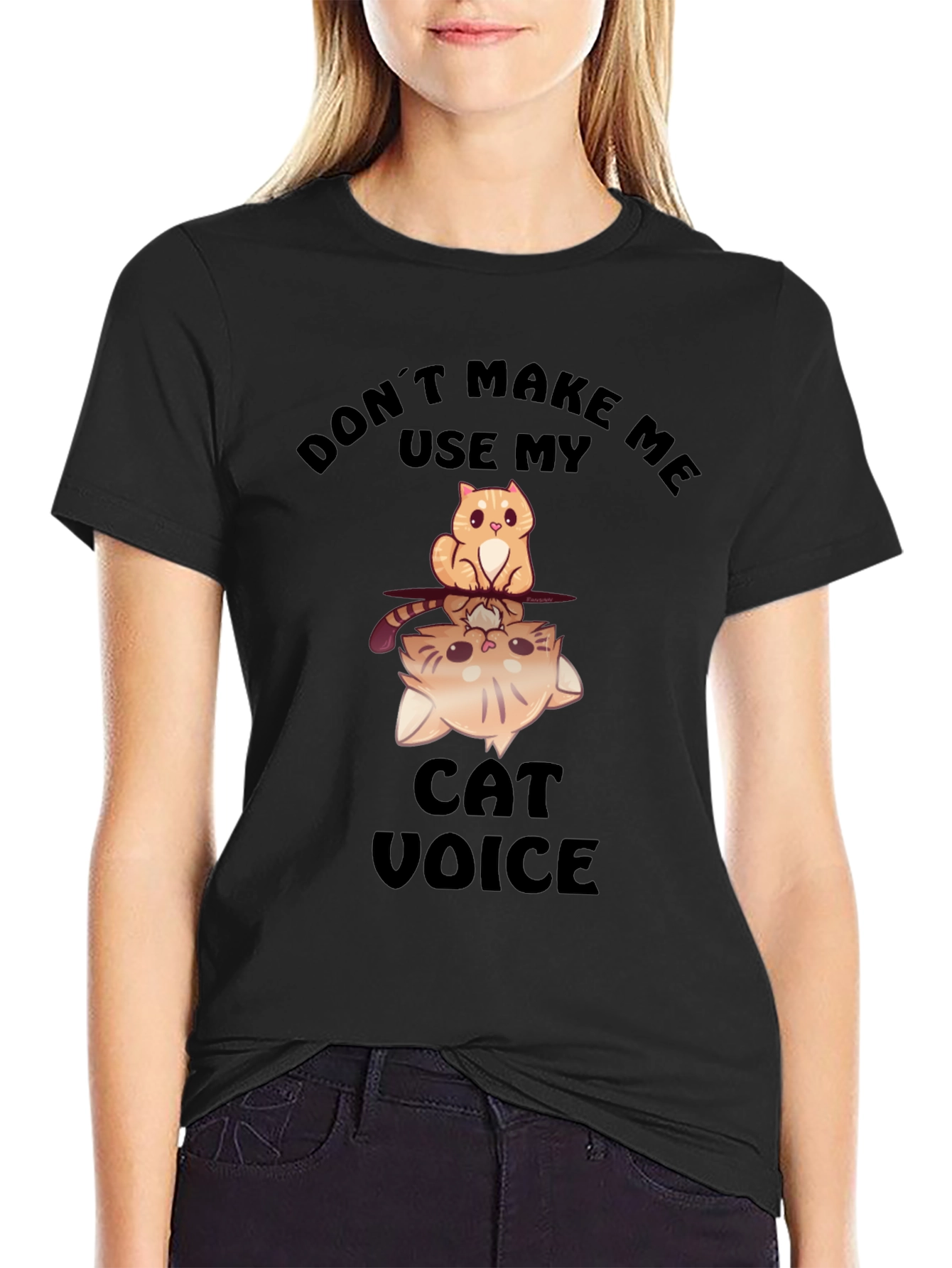 Funny Cat Voice Graphic T-Shirt
