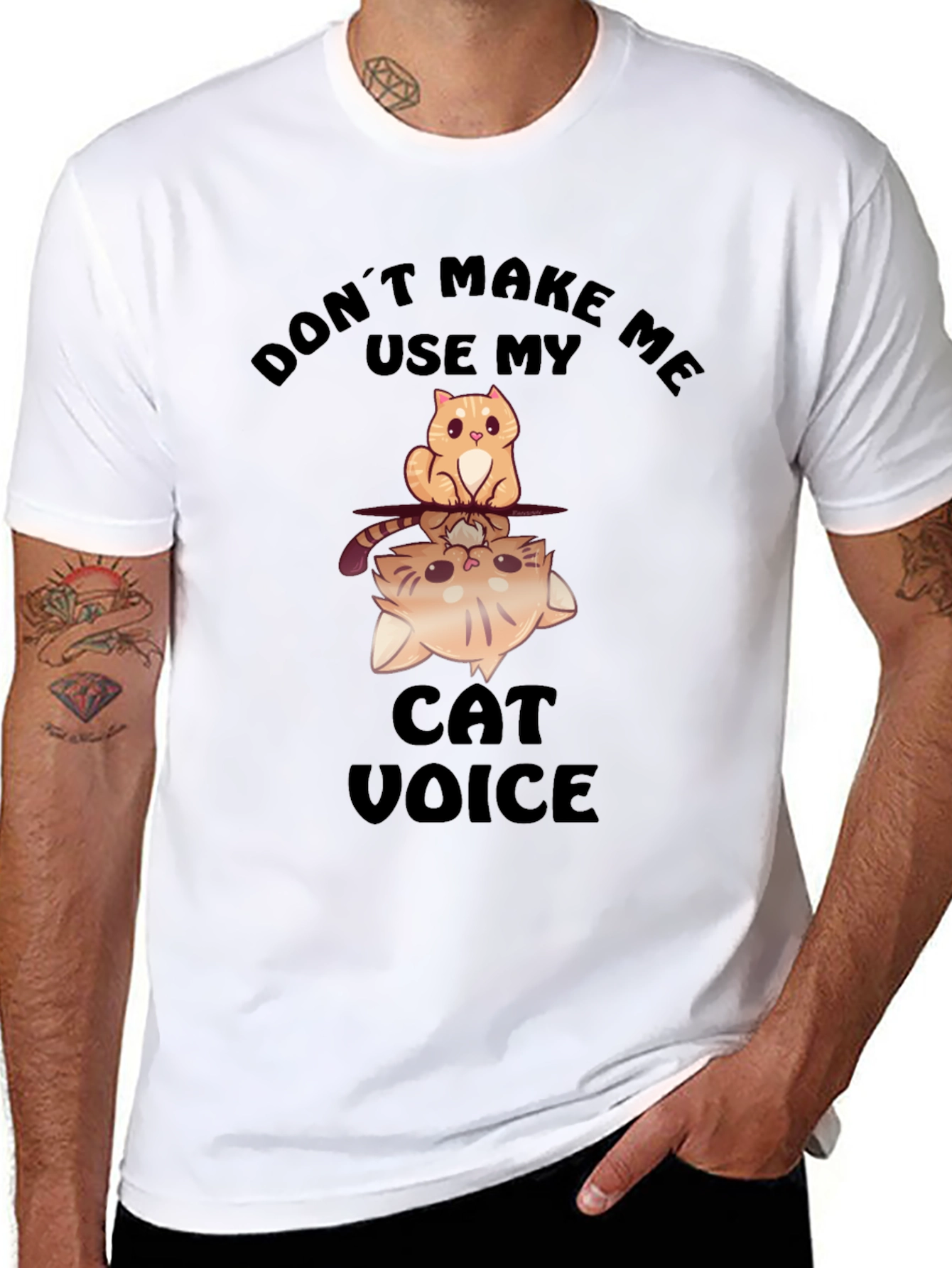Funny Cat Voice Graphic T-Shirt