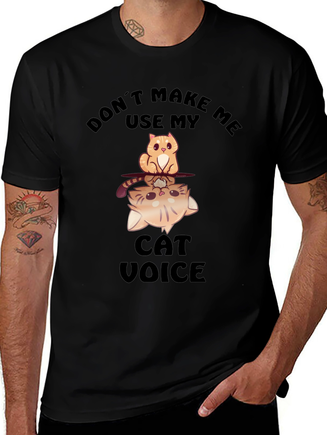 Funny Cat Voice Graphic T-Shirt