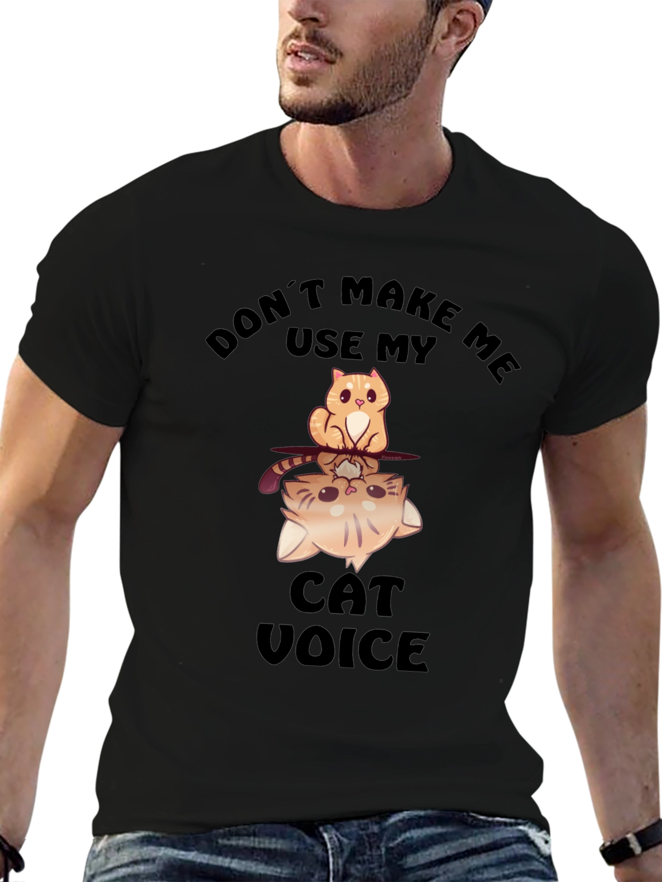 Funny Cat Voice Graphic T-Shirt