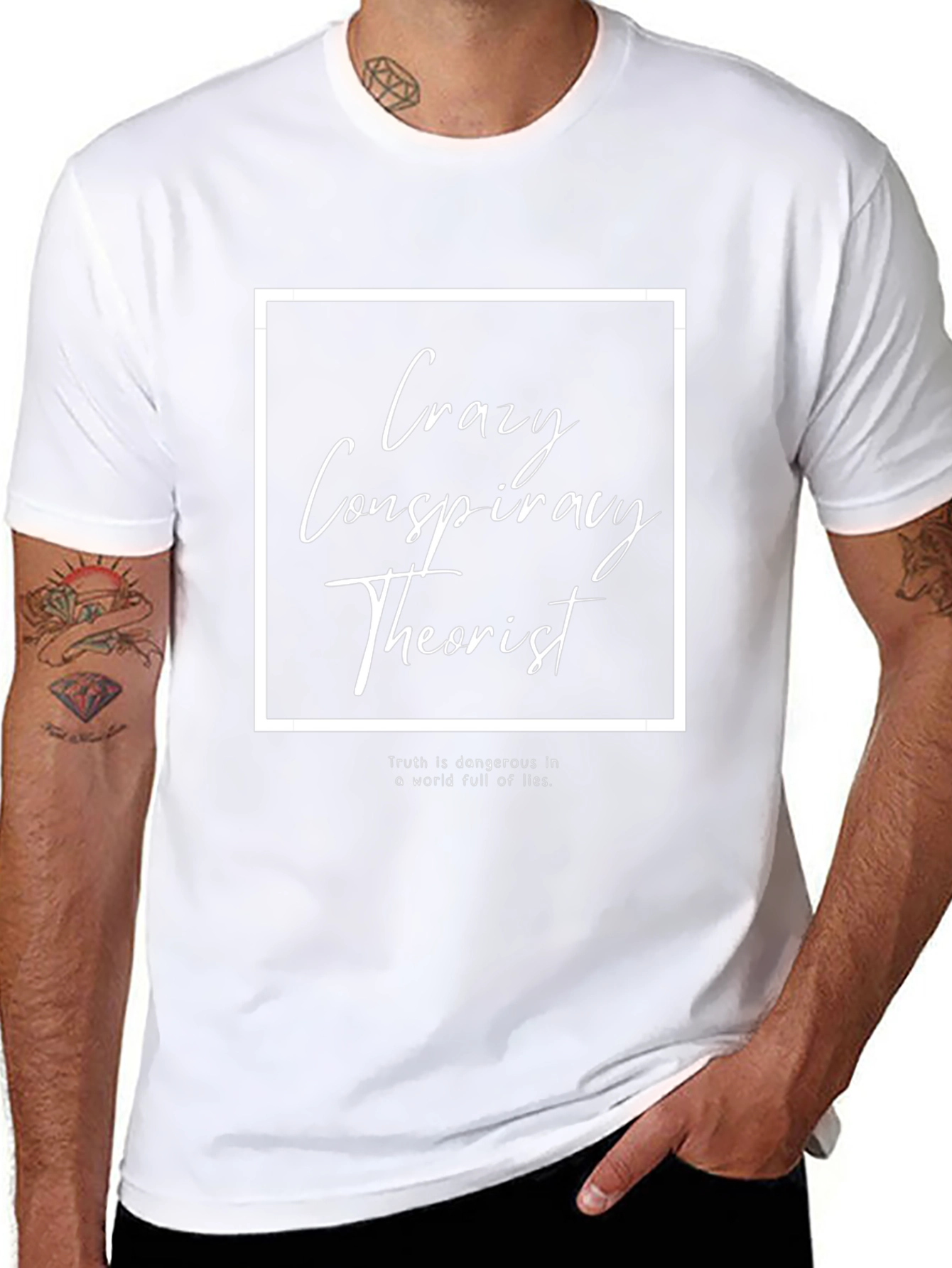 Crazy Conspiracy Theorist Graphic Tee - Black