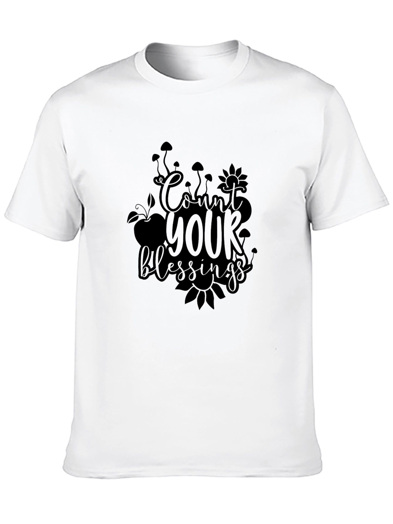 Count Your Blessings Black Graphic Tee