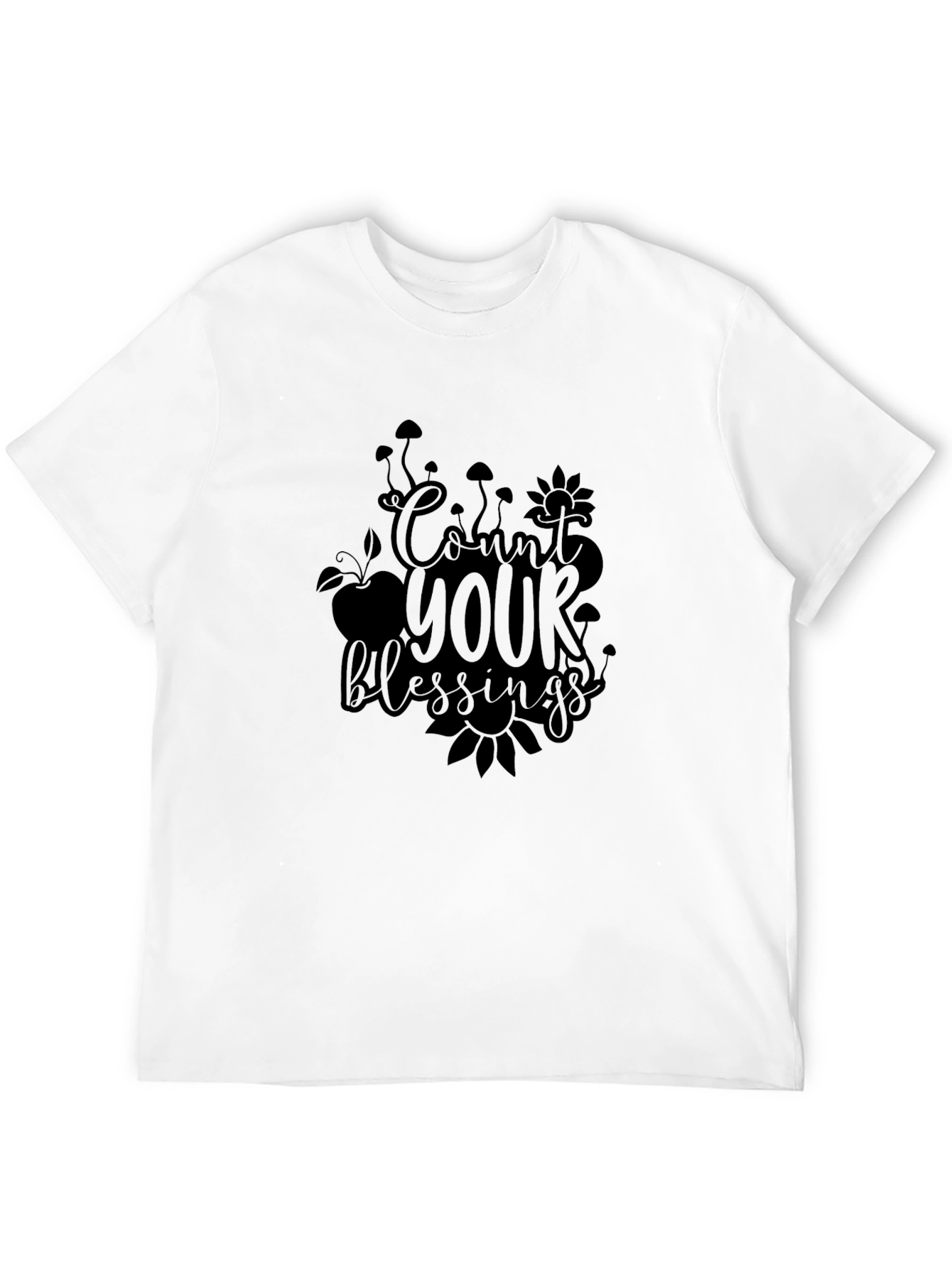 Count Your Blessings Black Graphic Tee