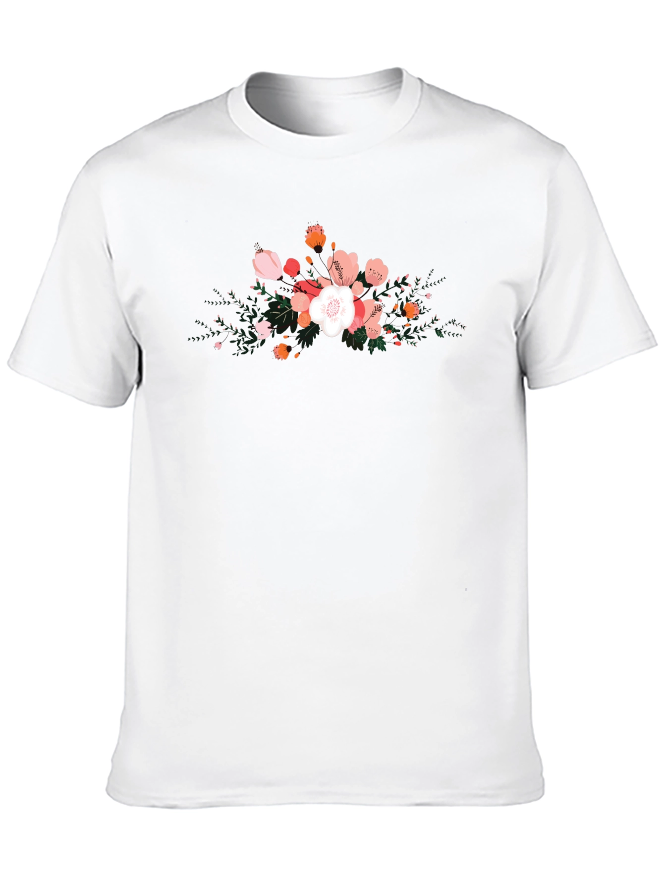 Floral Graphic Black T-Shirt for Men