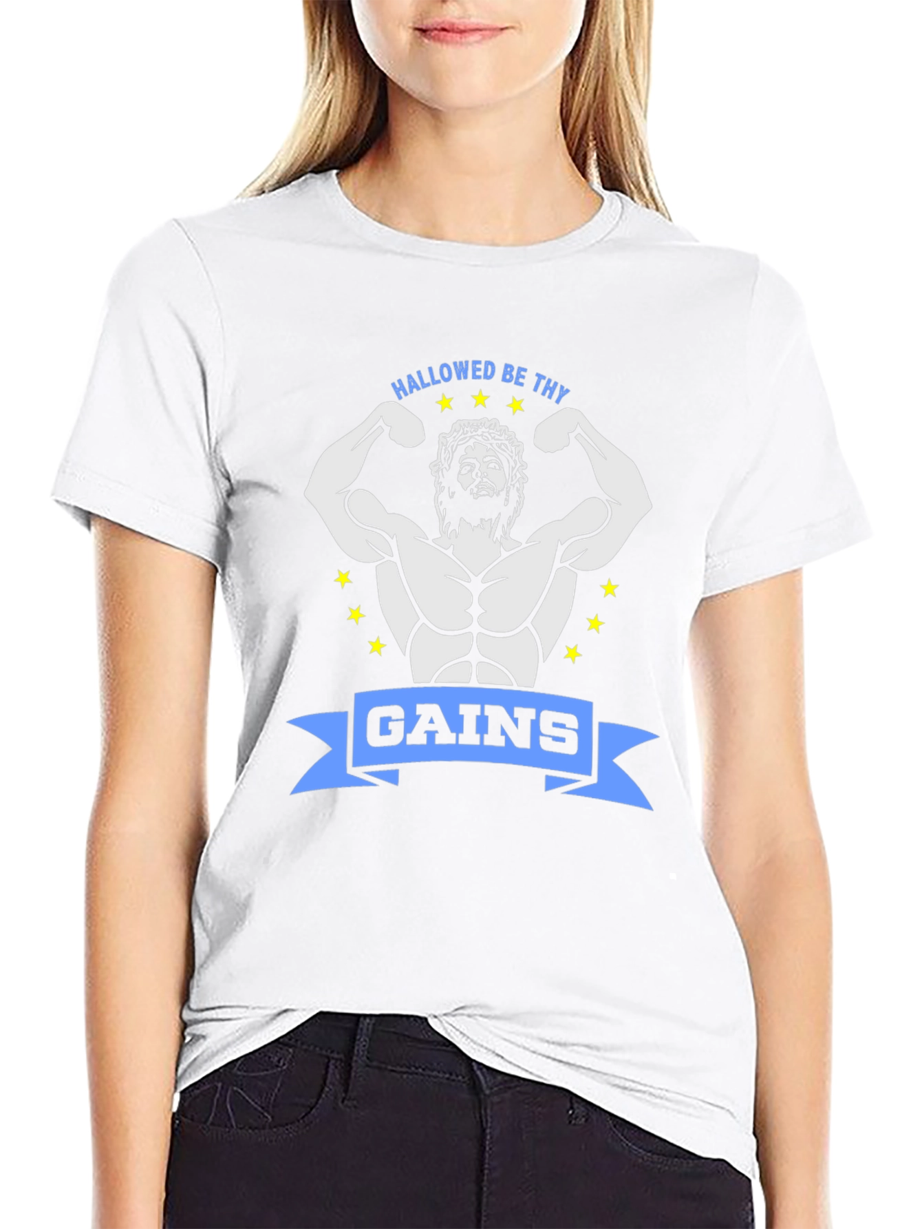 Hallowed Be Thy Gains Graphic Tee - Black