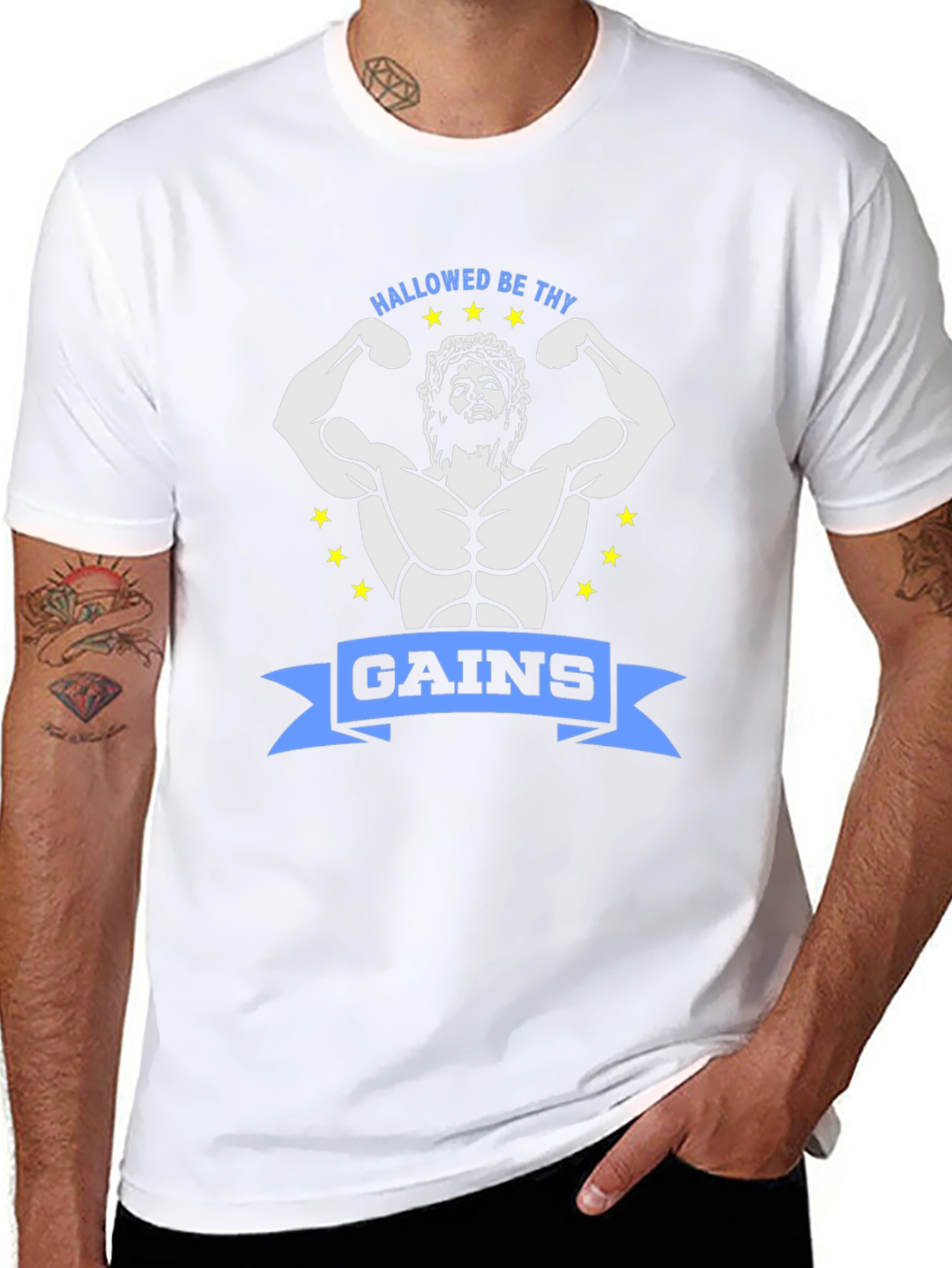 Hallowed Be Thy Gains Graphic Tee - Black